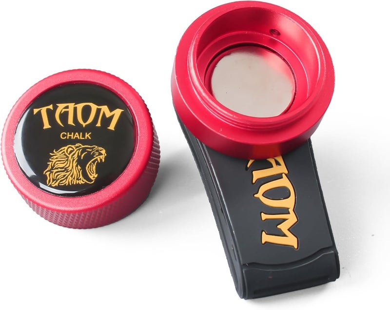 Banly TAOM Round Shaped Pool Chalk Holder, Portable Pool Chalk Cubes, Magnetic Mini Chalk Holder Pool Billiards, Pool Cue Chalk Case Container Box for Billiard Cue Tip Tool Pool Table Snooker Accessories - Image 1